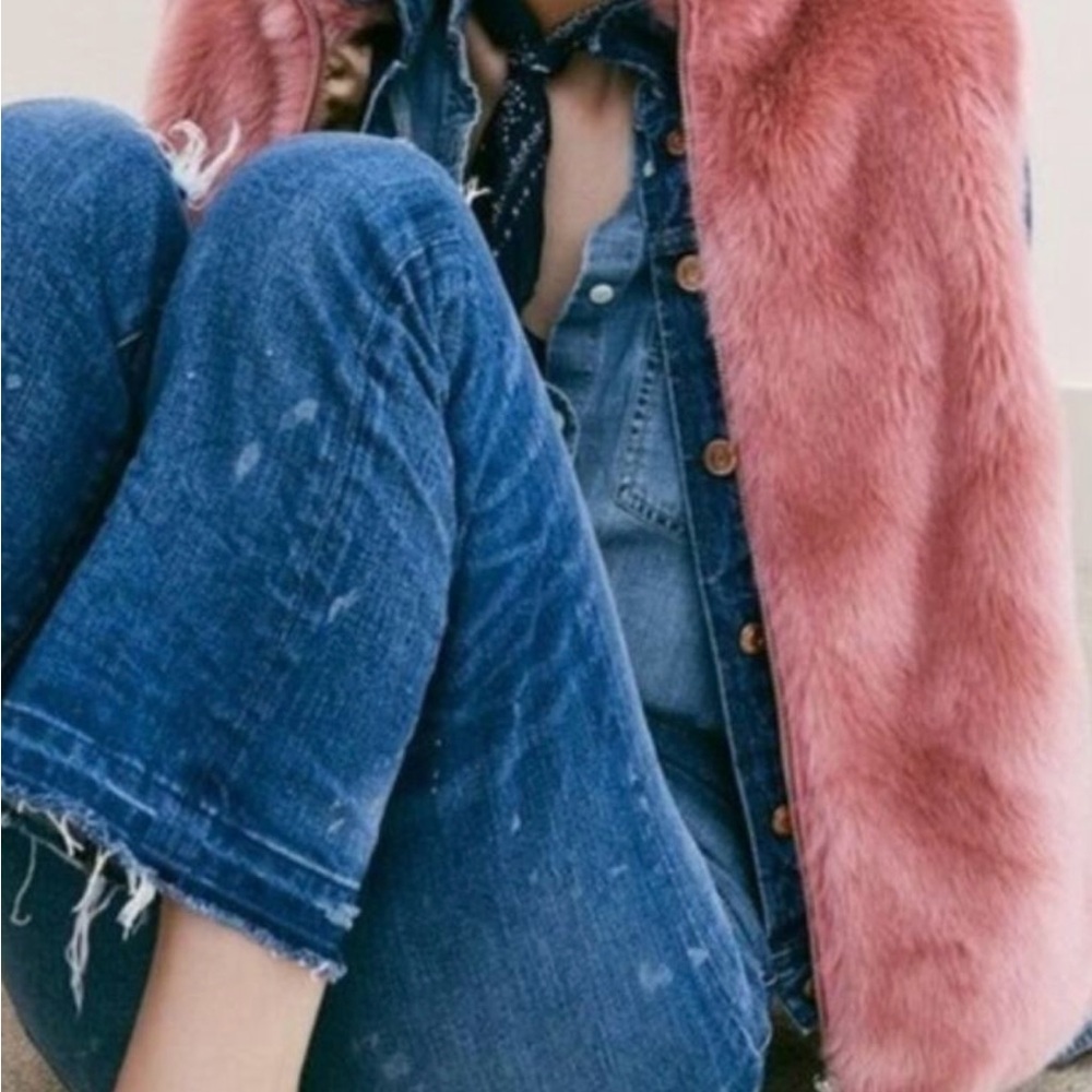 J. CREW Pink Faux Fur Vest Size XS🩷 - Picture 3 of 6